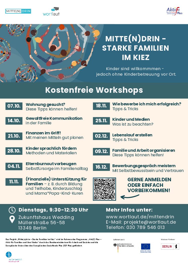 Kostenfreie Workshops für Eltern