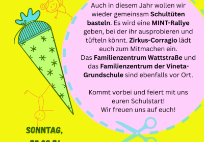 Schultüten basteln am Sonntag, den 23. August 2026